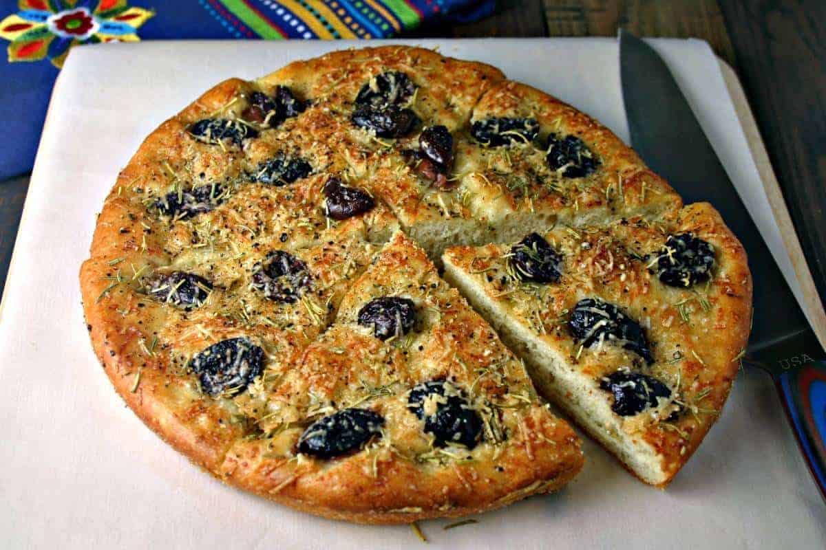 Greek Olive Focaccia Bread - Life, Love, and Good Food