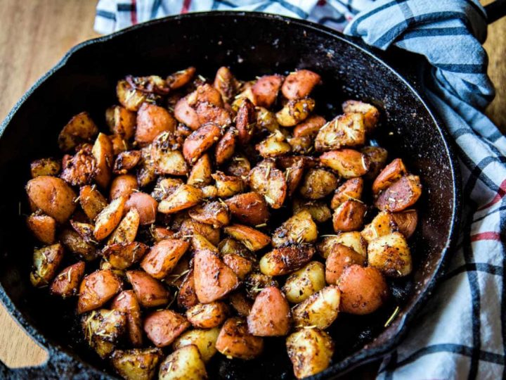 roasted red potatoes in cast iron