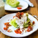 wedge salad with buttermilk blue cheese dressing