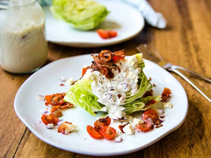 wedge salad with buttermilk blue cheese dressing