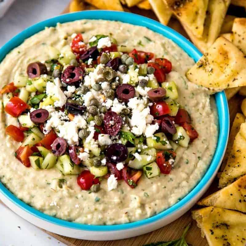 Mediterranean Layer Dip with Homemade White Bean Hummus | Life, Love ...