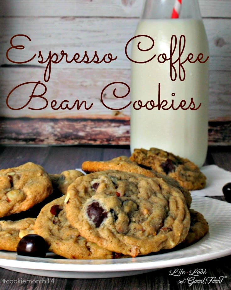 A close up of a plate of Espresso Coffee Bean Cookies