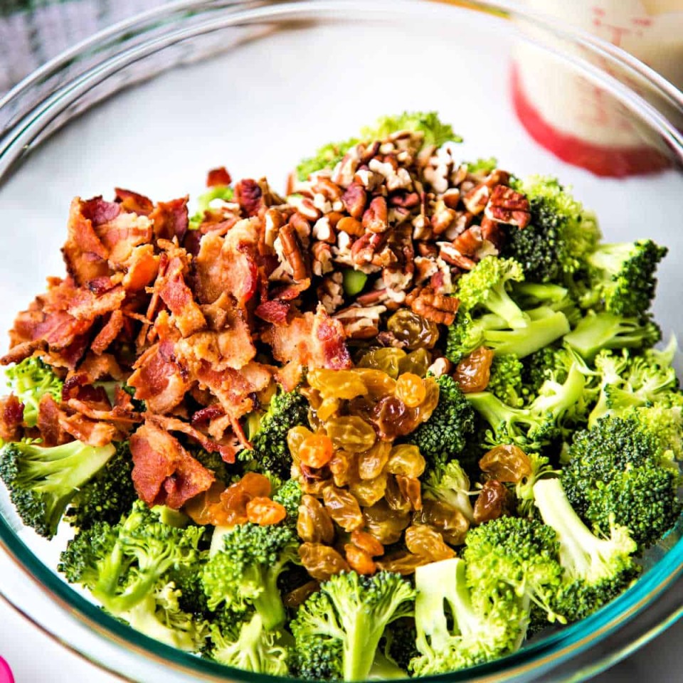 Broccoli Bacon Salad with Cranberries or Golden Raisins Life, Love
