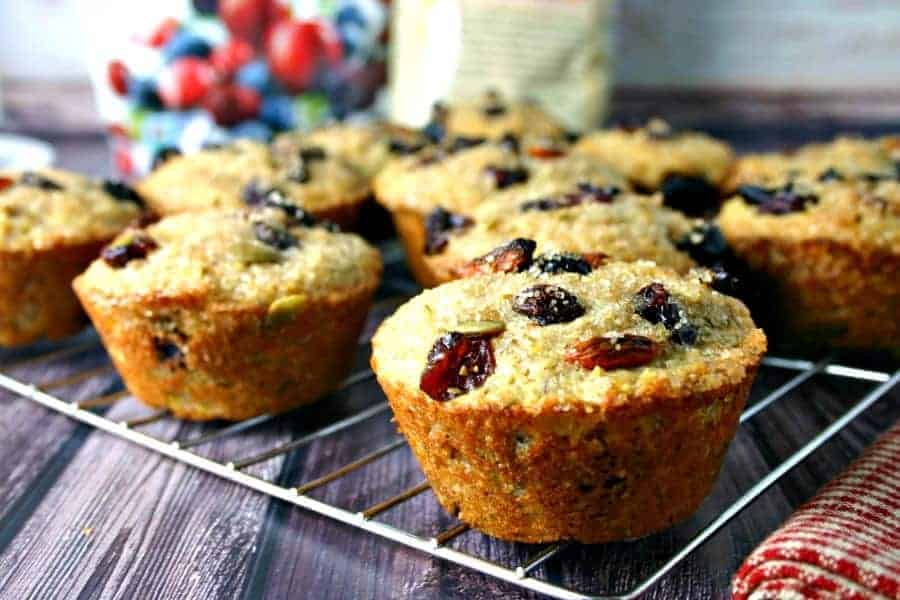 A close up of Super Berry 10 Grain Muffins