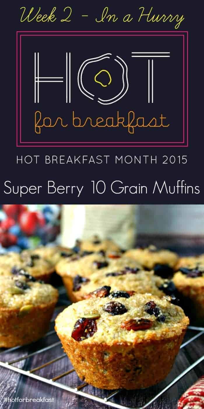 A close up of Super Berry 10 Grain Muffins