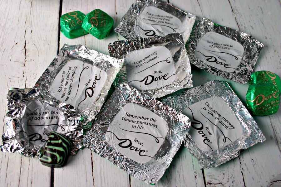 Dove candy wrappers