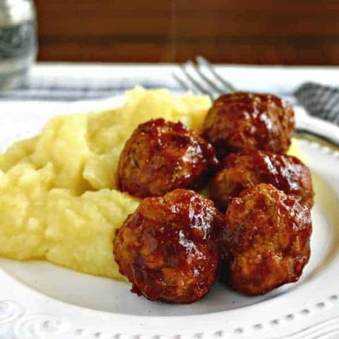 Skinny BBQ Turkey Meatballs and Mashed Potatoes | Life, Love, and Good Food