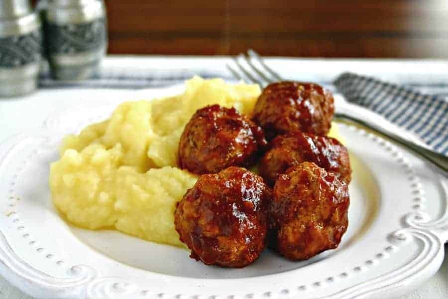 Skinny BBQ Turkey Meatballs and Mashed Potatoes | Life, Love, and Good Food