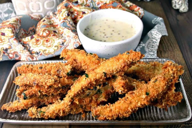 Portabello Fries with Béchamel Mustard Dipping Sauce
