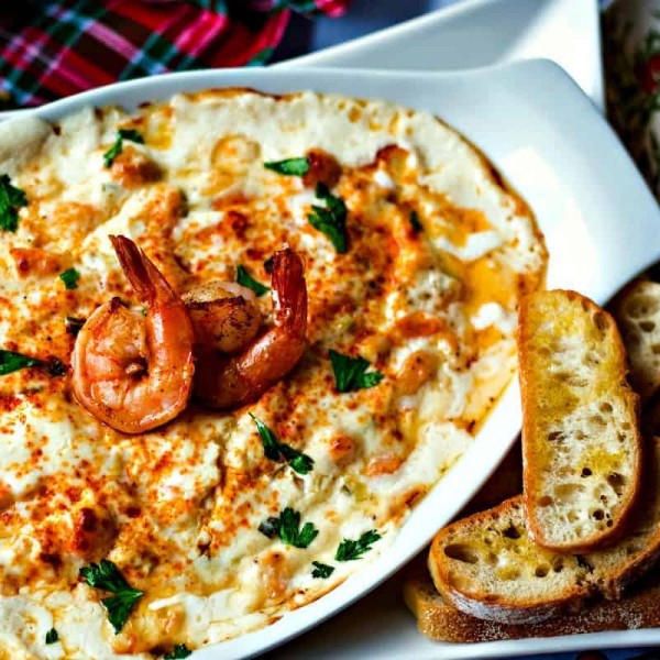 Hot & Cheesy Cream Cheese Shrimp Dip 