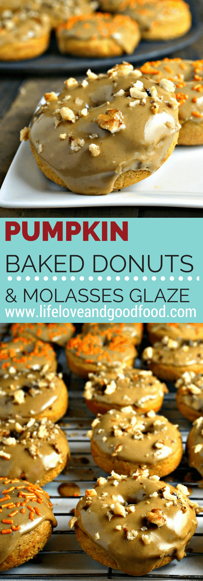 A plate of Pumpkin Donuts with Molasses Glaze
