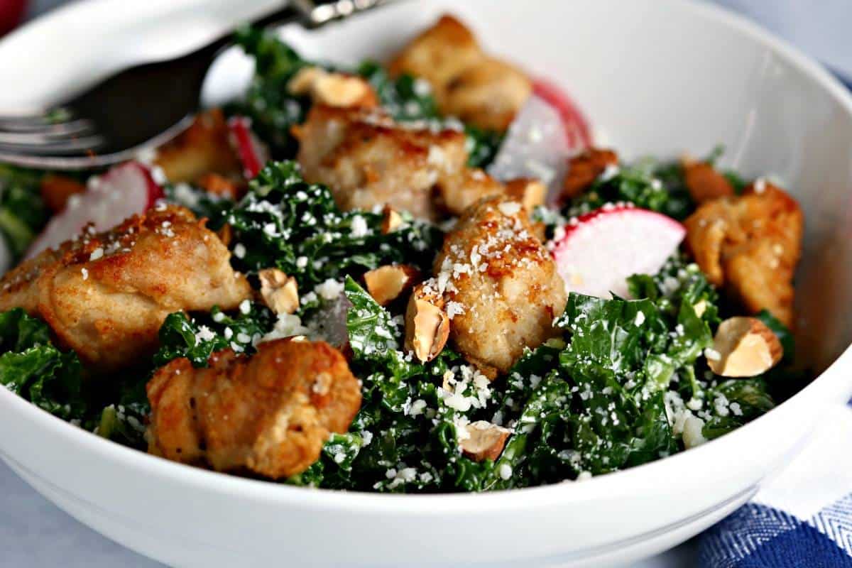 Chicken Kale Caesar Salad