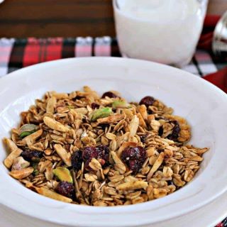 A bowl of Ginger Spice Granola on a table