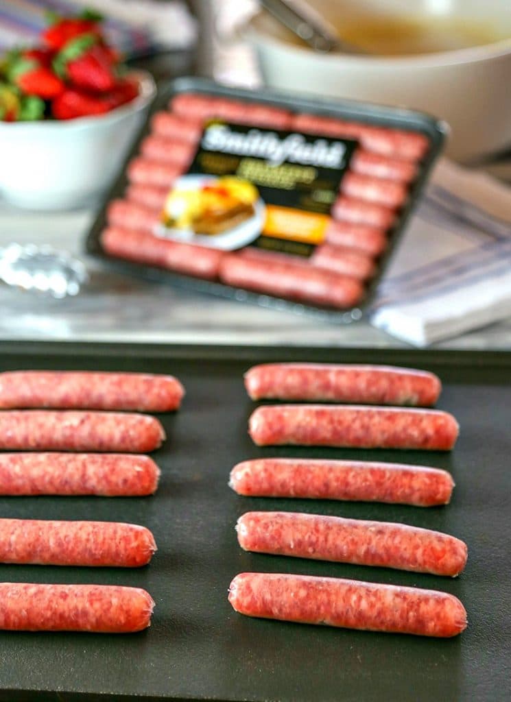 Sausage links on a griddle