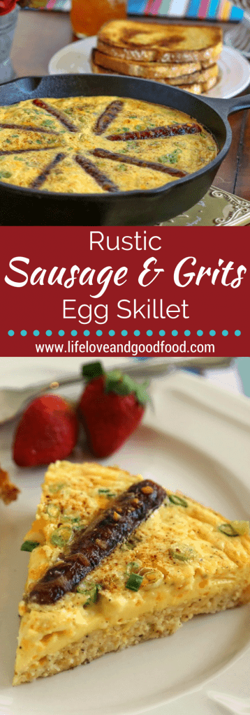 Rustic Sausage & Grits Egg Skillet | Life, Love, and Good Food | SmithfieldBrunch | Ad