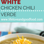 A bowl of White Chicken Chili Verde
