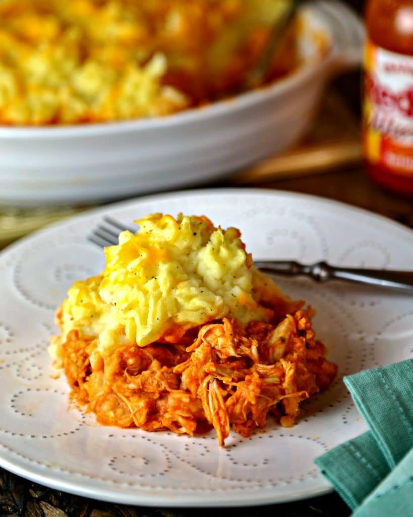 A plate of Buffalo Chicken Shepherd's pie