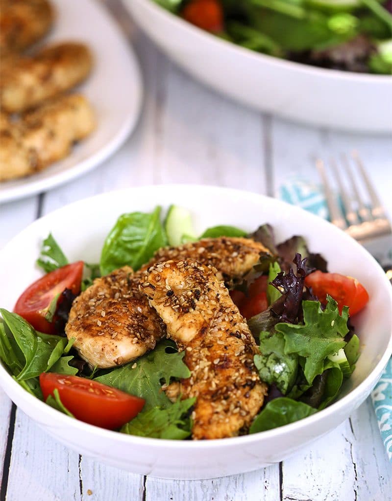 A bowl filled with Sesame Chicken Salad