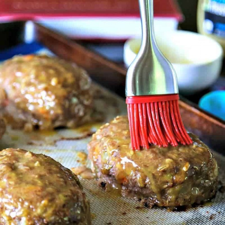 A close up of Turkey Mini Meat Loaf with Honey Dijon Glaze