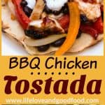 A close up of BBQ Chicken Tostadas