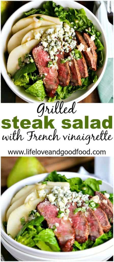 A bowl of Grilled Steak Salad with French Vinaigrette