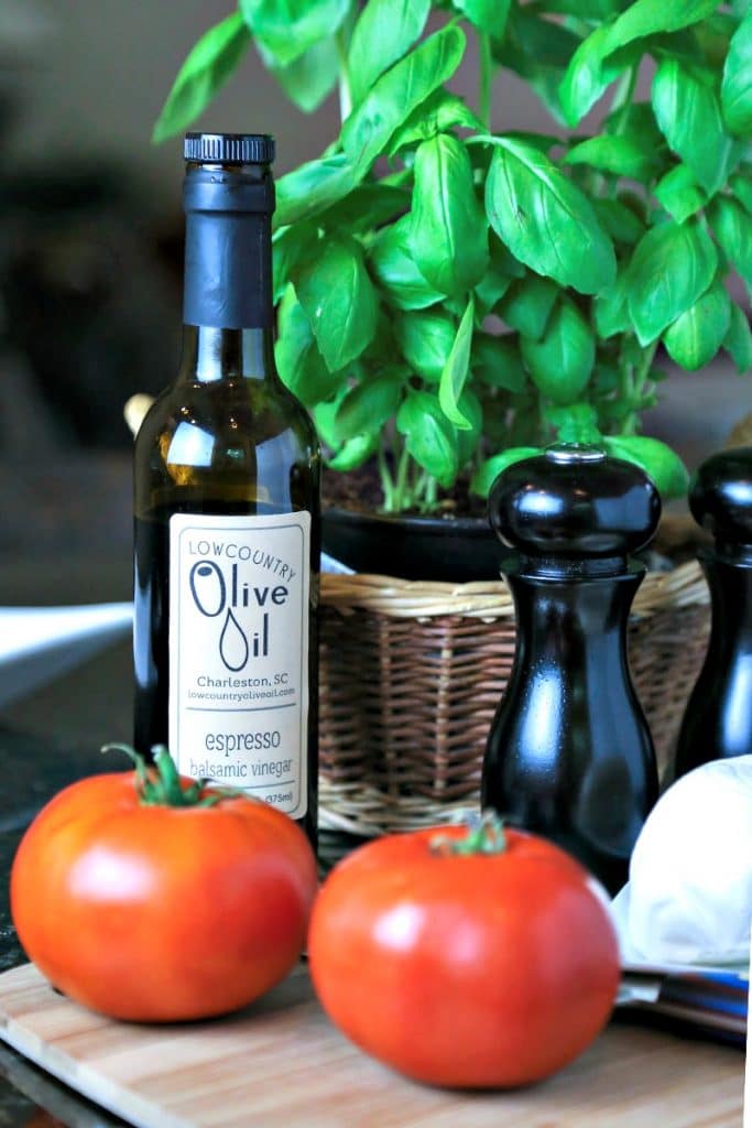 A bottle of wine on a olive oil