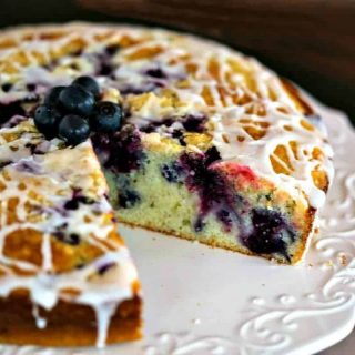 Blueberry Coffee Cake on a plate