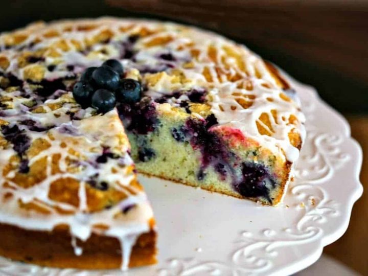 Blueberry Coffee Cake on a plate