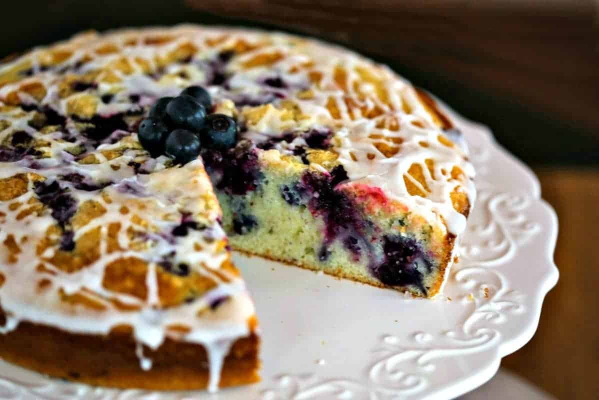 Blueberry Cream Cheese Coffee Cake with Lemon Icing - Chenée Today
