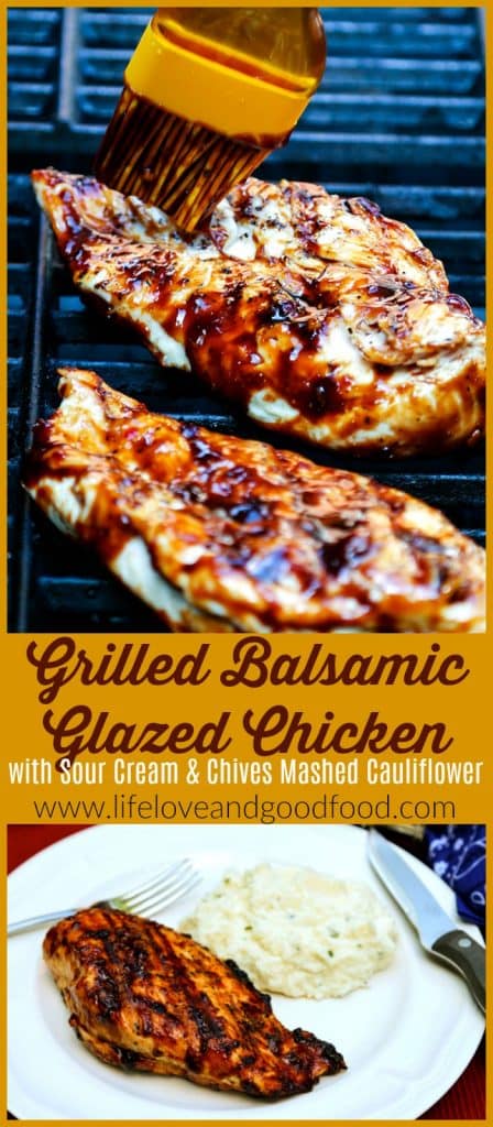 grilled balsamic glazed chicken on a grate