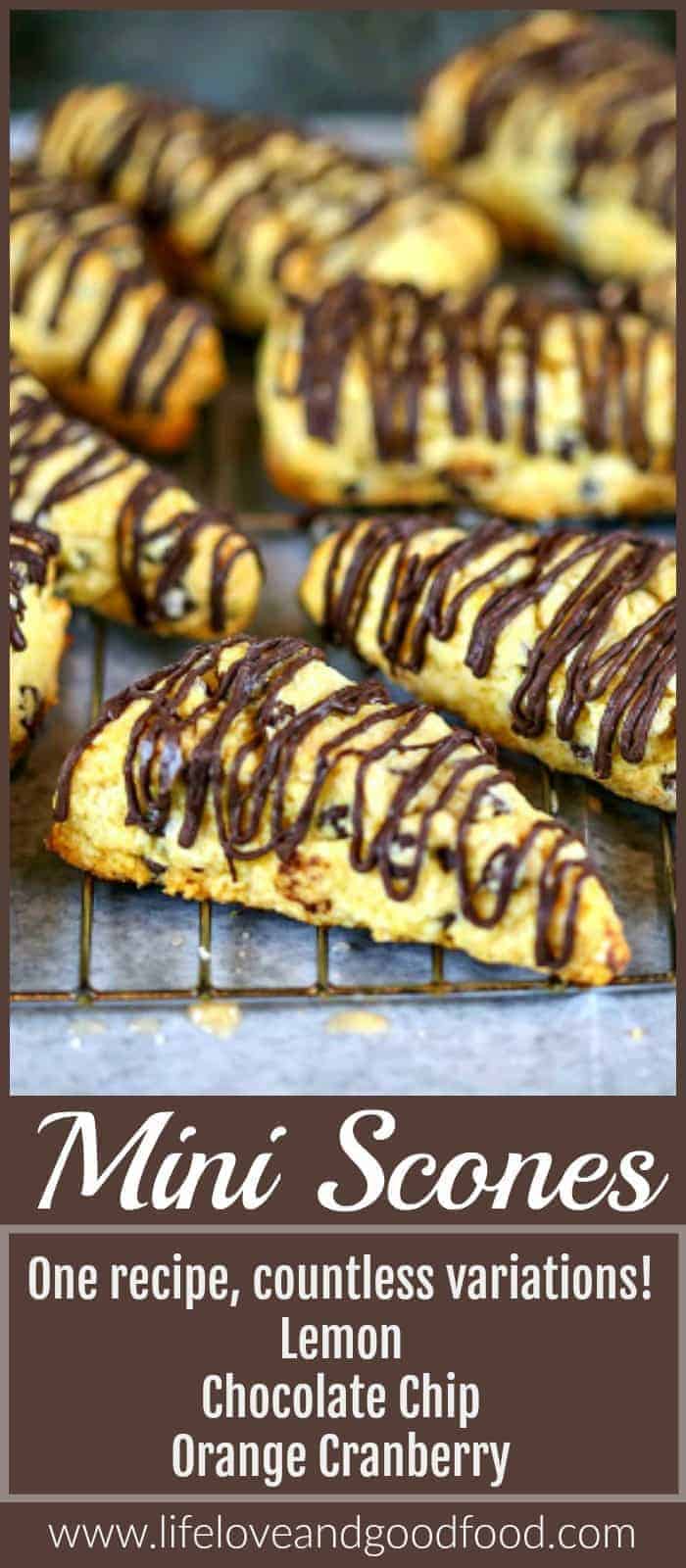 Mint Chocolate Chip Scones on a wire rack