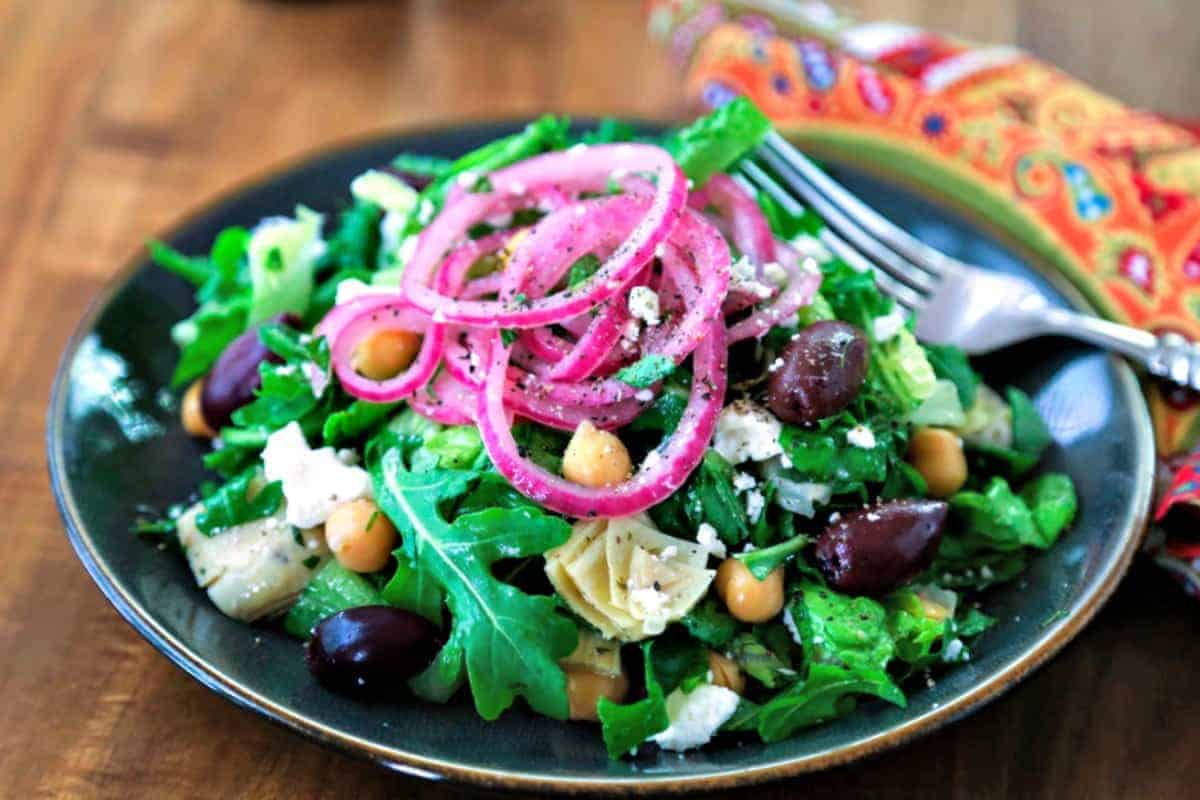 Chopped Mediterranean Salad with Arugula