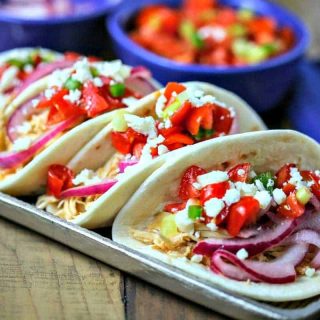 Smoky Chicken Street Tacos with Pickled Red Onion and Fresh Salsa | Life, Love, and Good Food