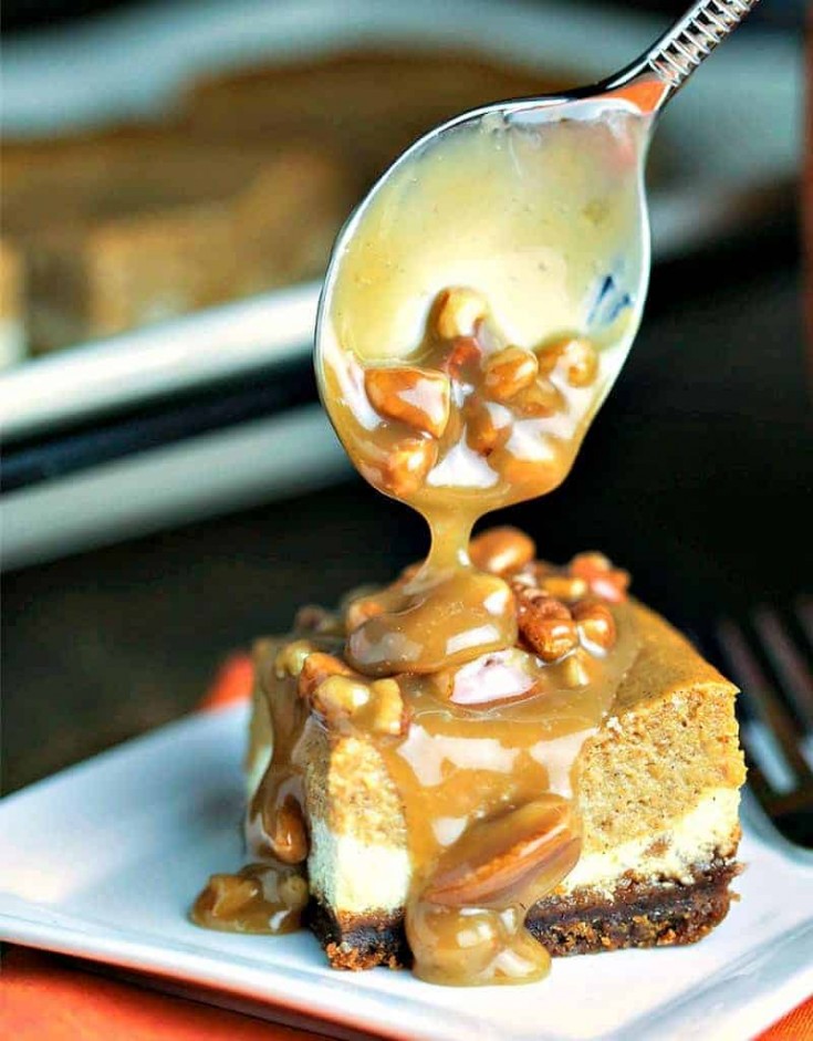 Pumpkin Pie Cheesecake Bars with Gingersnap Crust Life, Love, and