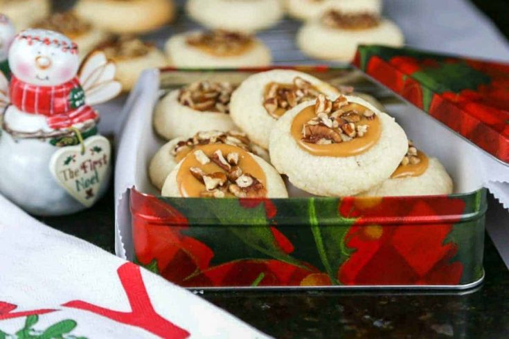 Caramel Pecan Thumbprint Cookies - Life, Love, and Good Food