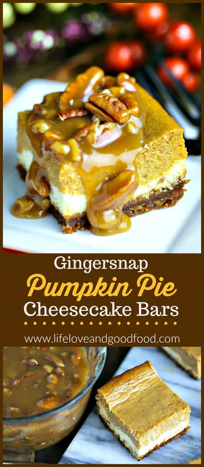 Gingersnap Pumpkin Pie Cheesecake Bars | Life, Love, and Good Food