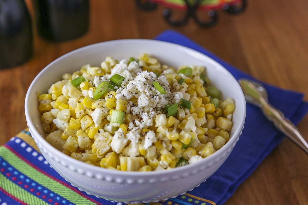 A bowl of Mexican Street Corn Salad