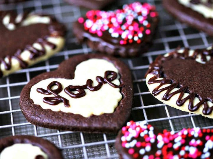 Sweetheart Cookies on wire rack