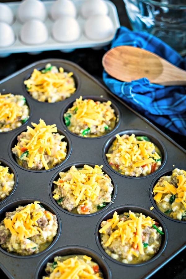 Gluten-Free Sausage Egg Muffins in baking tin