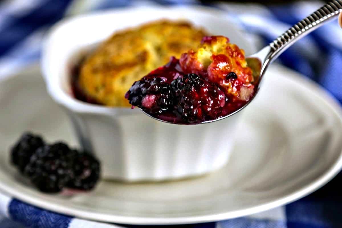 A spoonful of Blackberry Cobbler