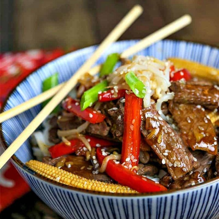 A bowl of Korean Beef Stir Fry