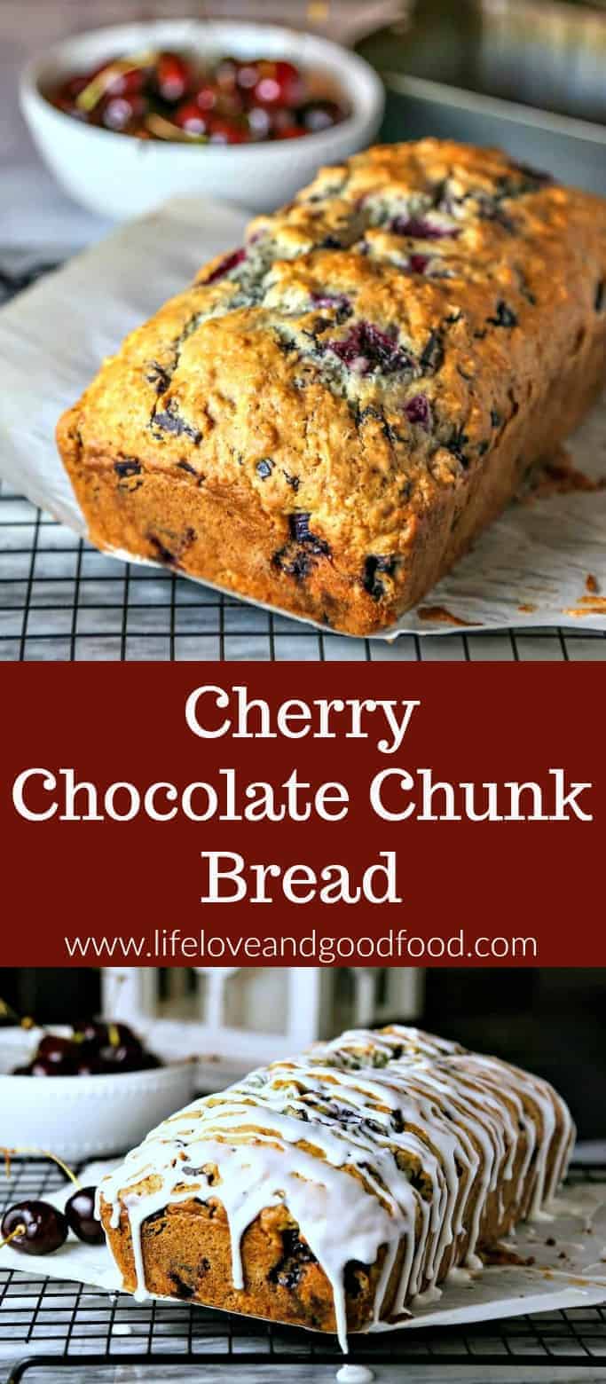 Cherry Chocolate Chunk Bread #cherry #quickbread #brunch #recipe #chocolate