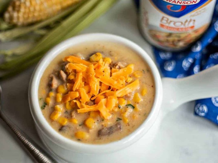 Cheesy Chicken Corn Chowder made with Swanson Chicken Broth