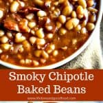 Smoky Chipotle Baked Beans have a little heat and a hint of smoke