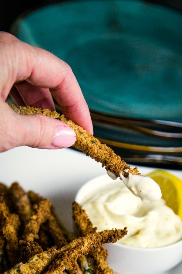 Air Fryer Asparagus Fries With Lemon Aioli Life Love And Good Food