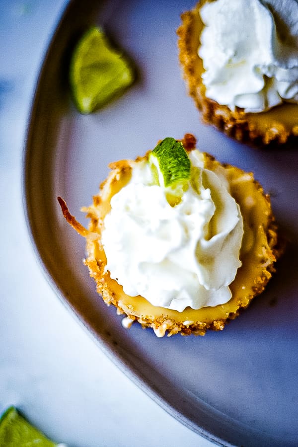 Mini Coconut Key Lime Pie with whipped cream