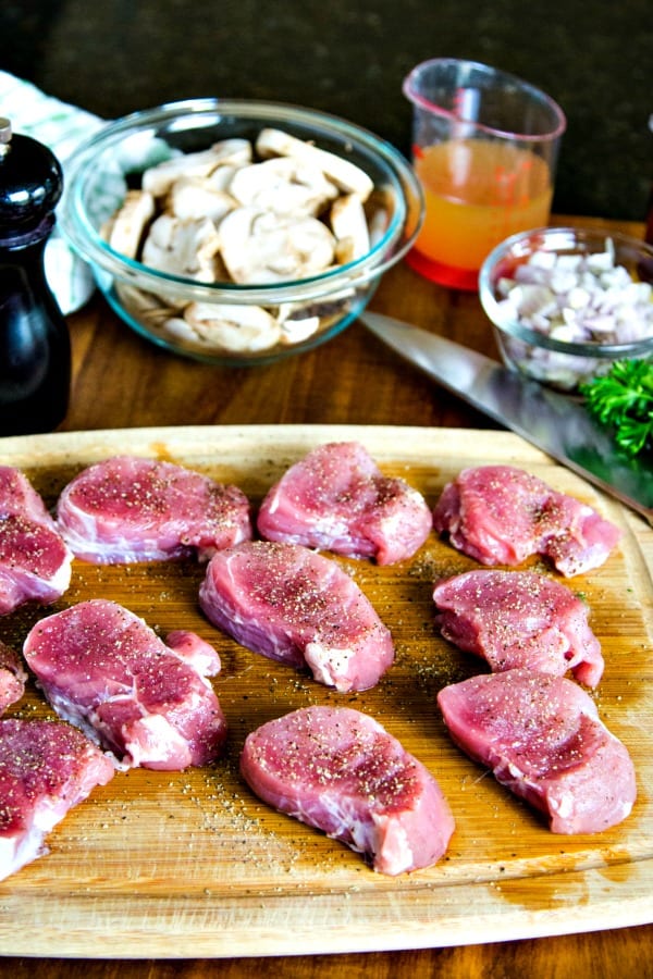 pork tenderloin sliced into medallions