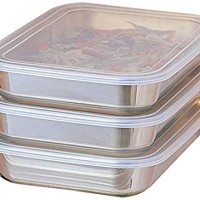 UchiCook 3-Piece Breading Trays, Silver