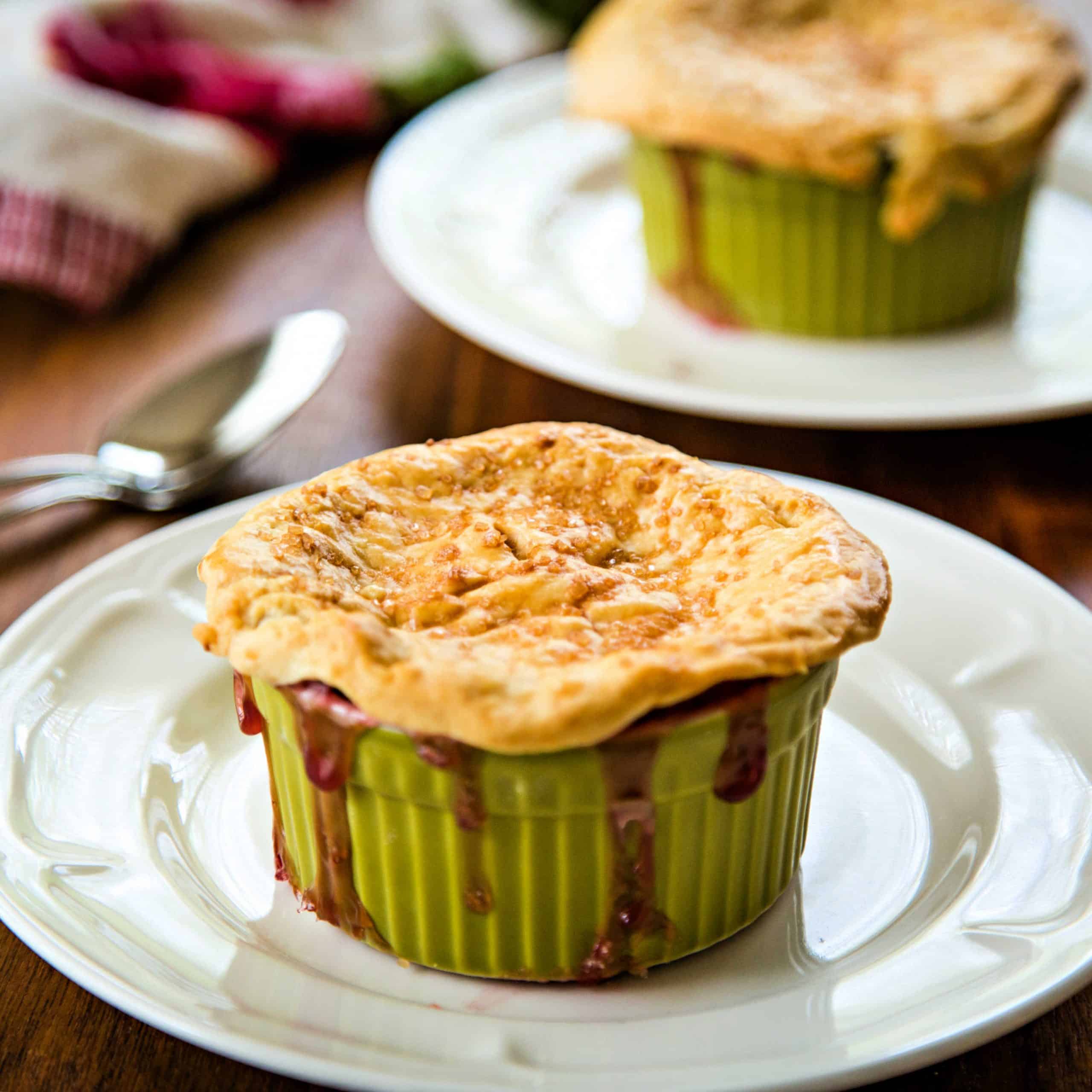 cherry pot pies warm from the oven