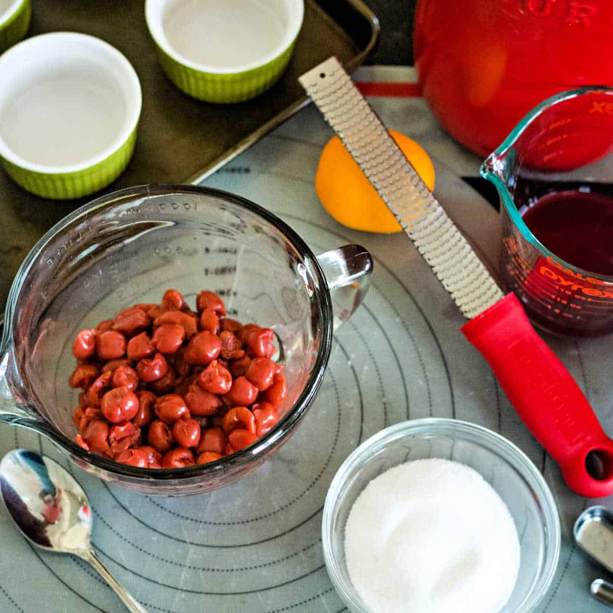 ingredients for cherry pot pies